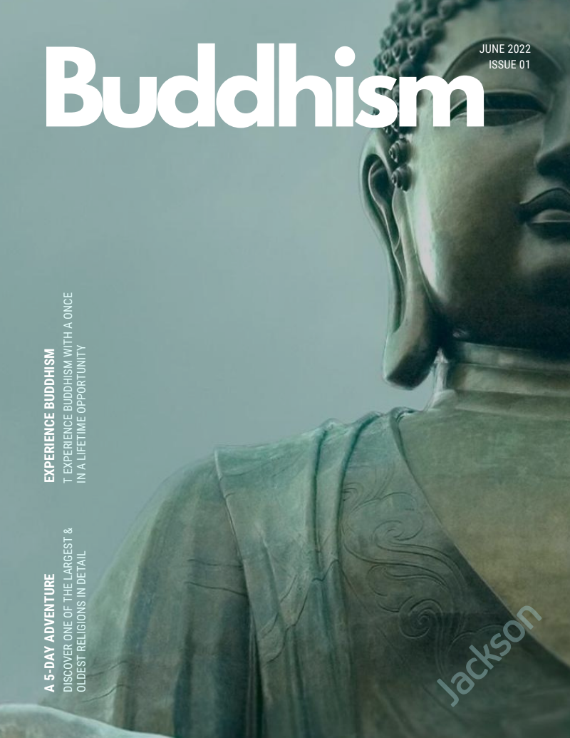 The cover of the Buddhism travel magazine